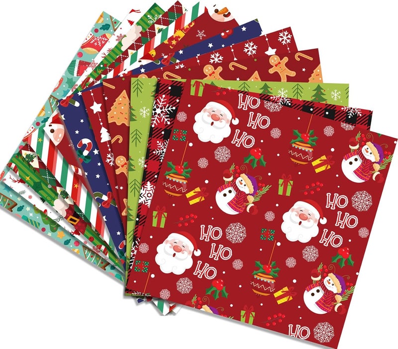 WLXTREE Christmas Scrapbook Paper 12 x12 Double Sided - 12 Designs 24 Sheets Printing Pattern Decoupage Decorative Craft Paper Pad for Junk Journals Bullet Journal Card Making Background - Image 4